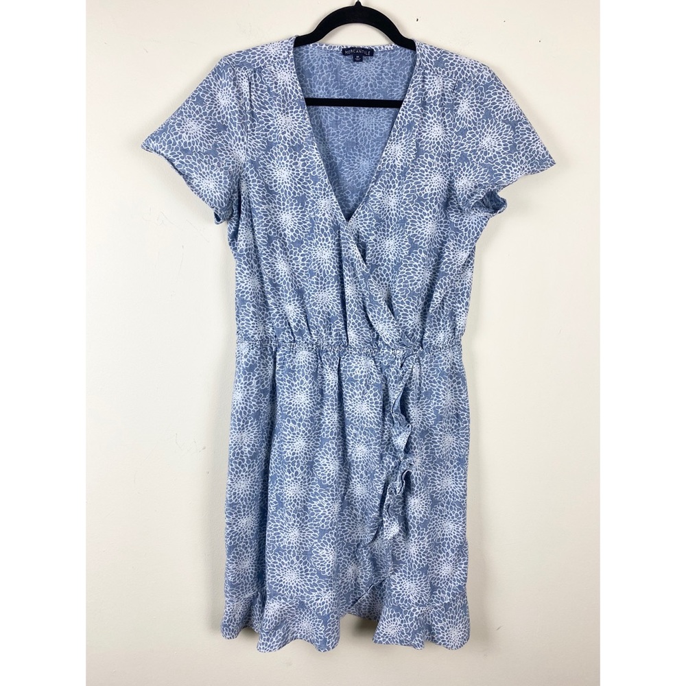 J. Crew Mercantile Chambray Faux Wrap Dress